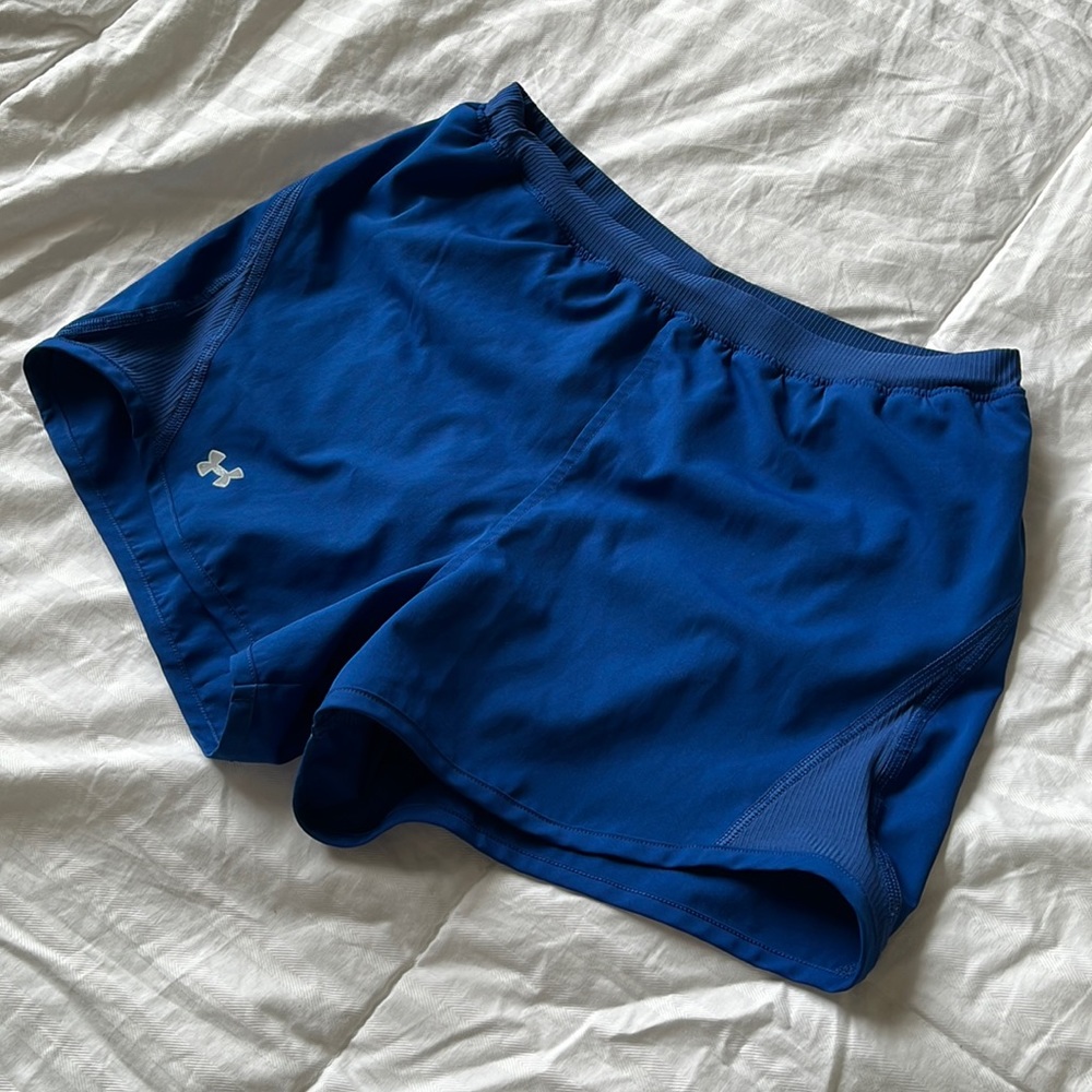 Under Armour Blue Athletic Shorts, lightly worn - Picture 2 of 7